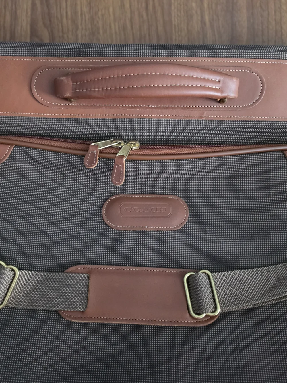 Vintage Coach Travelweave Canvas and Leather Garment Bag